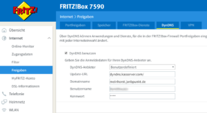 fritz.box - DDNS-Einstellungen